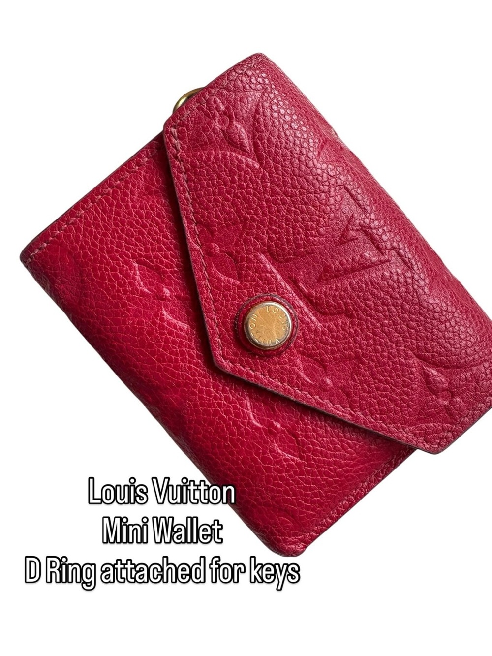 Louis Vuitton Red Empriente Embossed Mini Wallet with Gold Snap